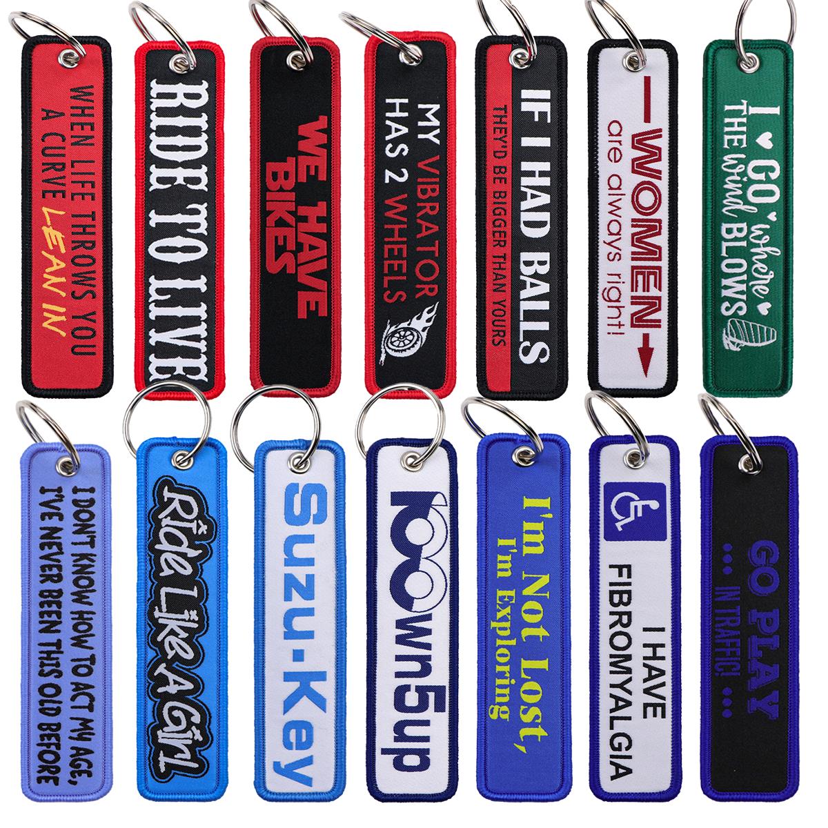 Car Accessories Quotation - 1PC 바이커 문구 자수 키홀더 멋진