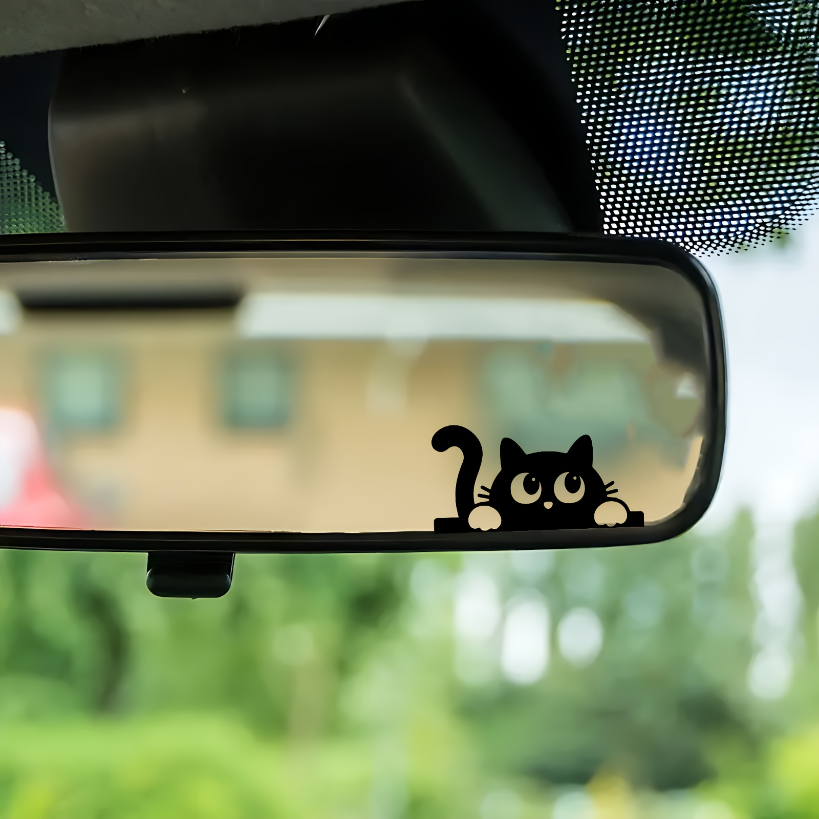 Car Accessories Xmas - 귀여운 고양이 자동차 백미러 스티커 사이드