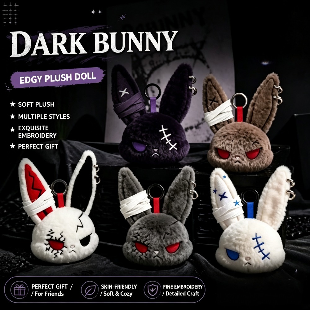 Car Accessories Xmas - 할로윈 다크 고딕 토끼 인형 열쇠고리