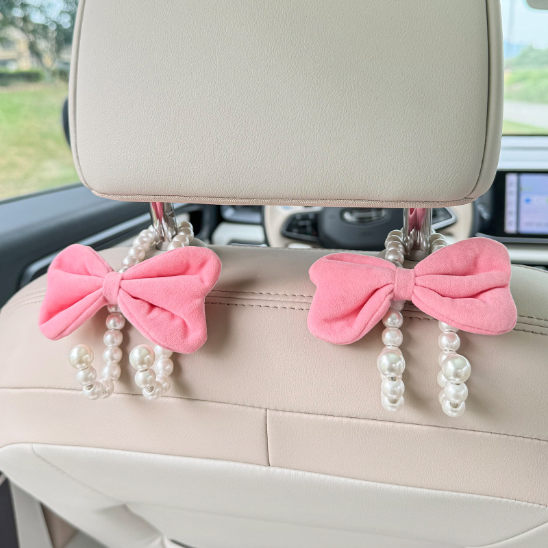 Car Accessories Hanging - 2pcs 자동차 뒷좌석 후크 흰색 진주