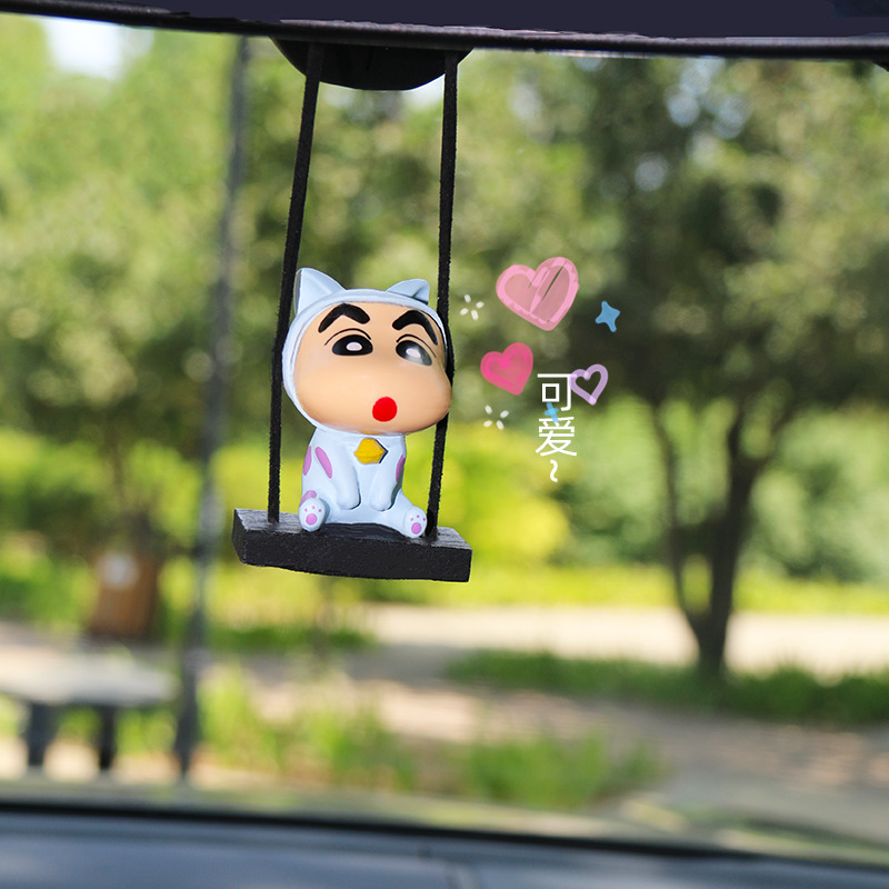 Car Accessories Hanging From Mirror - 귀여운 신짱 자동차 펜던트, 귀여운 백미러