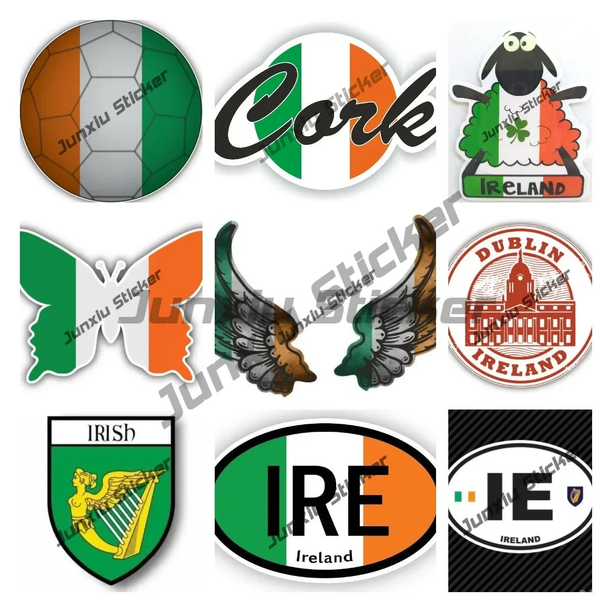 Car Accessories Ireland - 아일랜드 국기 날개 크리에이티브 오토바이 자동차