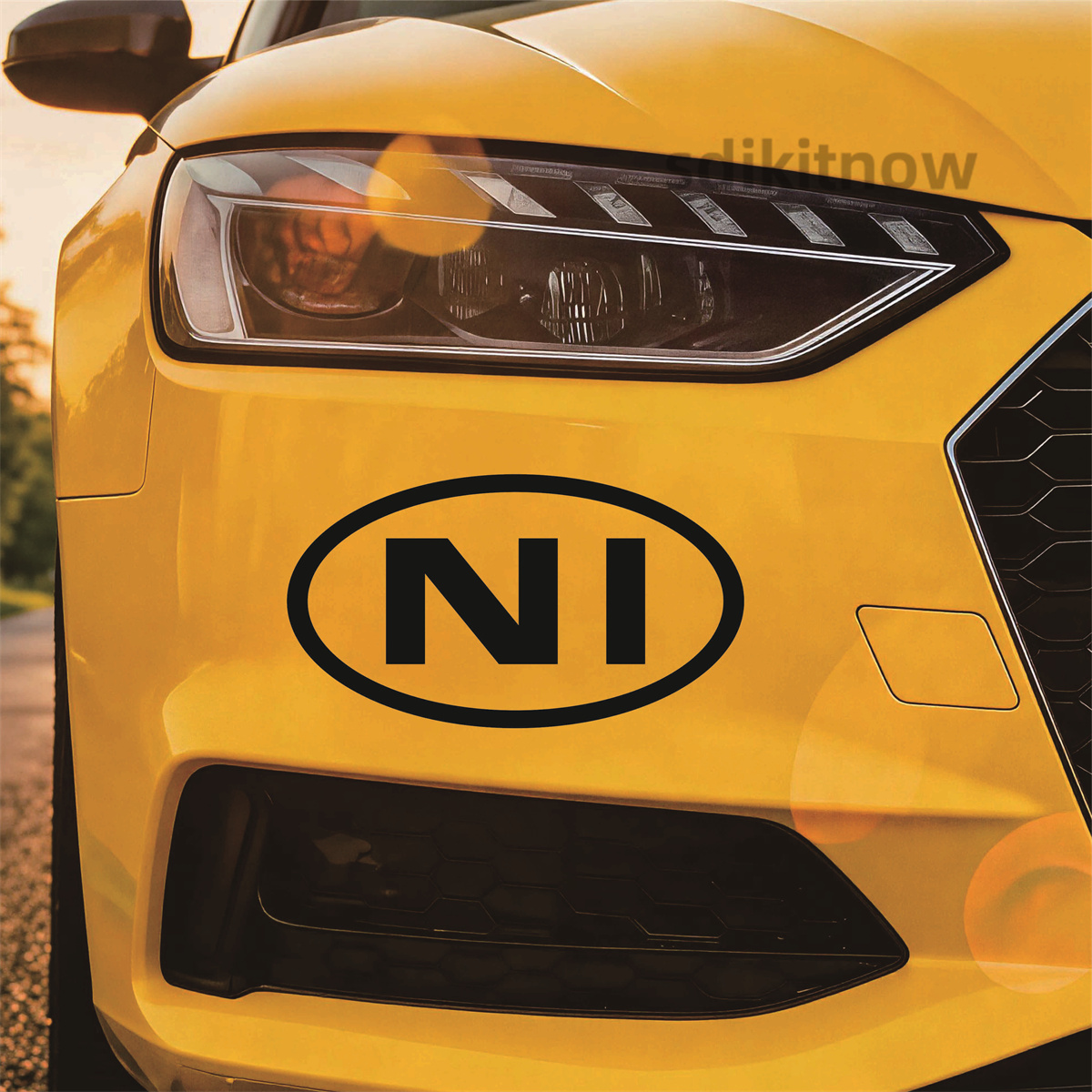 Car Accessories Ireland - 타원형 북아일랜드 NI 문자 자동차 스티커