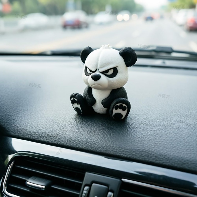 3D 자동차 장식품 화난 팬더 장식품 귀여운 팬더 동상 - Car Accessories Oman 리뷰 및 가격