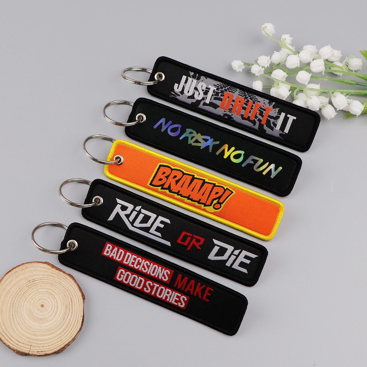 1개 해골 문구 자수 키 태그 여성용 자동차 오토바이  - Car Accessories Quotation 리뷰 및 가격