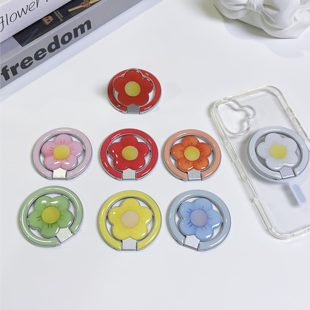 꽃 모양 자석 접이식 킥스탠드 폰 링 홀더 낙하 방지  - Car Accessories Cute 리뷰 및 가격