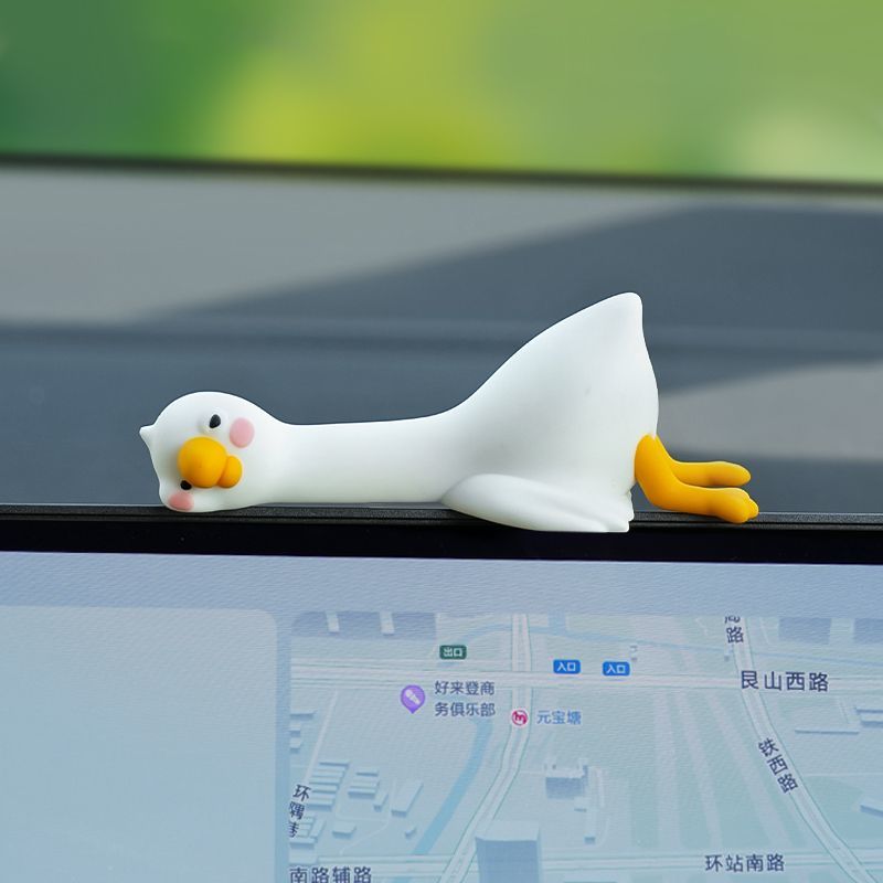 귀여운 만화 흰색 오리 자동차 디스플레이 화면 장식품  - Car Accessories Hanging 리뷰 및 가격