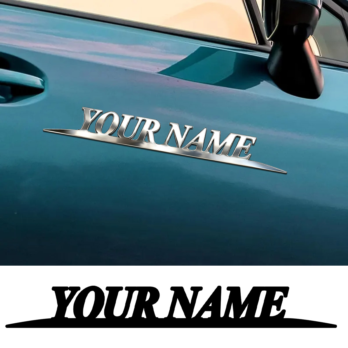 금속 트렌디 YOUR NAME 스티커 맞춤형 로고 자동 - Car Accessories Xmas 리뷰 및 가격
