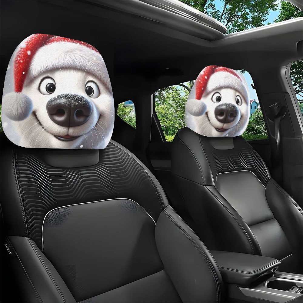 2개 크리스마스 모자, 귀여운 강아지 자동차 머리 받침 - Car Accessories Xmas 리뷰 및 가격