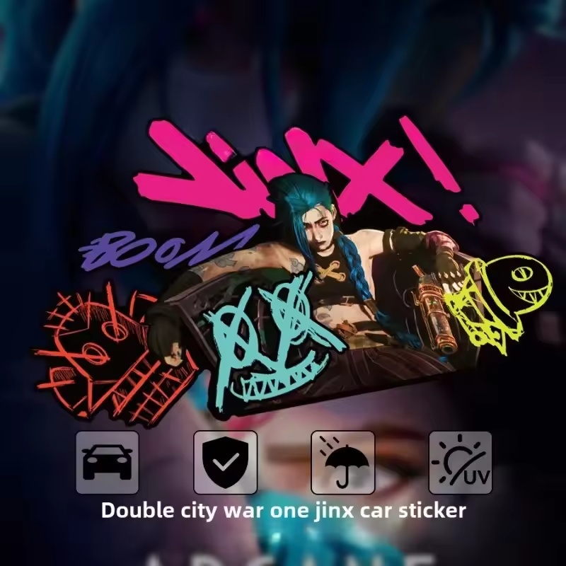 Arcane Jinx 그래피티 반사 자동차 스티커 전기 - Car Accessories Nz 리뷰 및 가격
