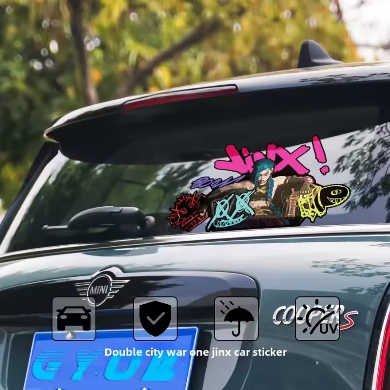 Arcane Jinx 그래피티 반사 자동차 스티커 전기 - Car Accessories Nz 리뷰 및 가격