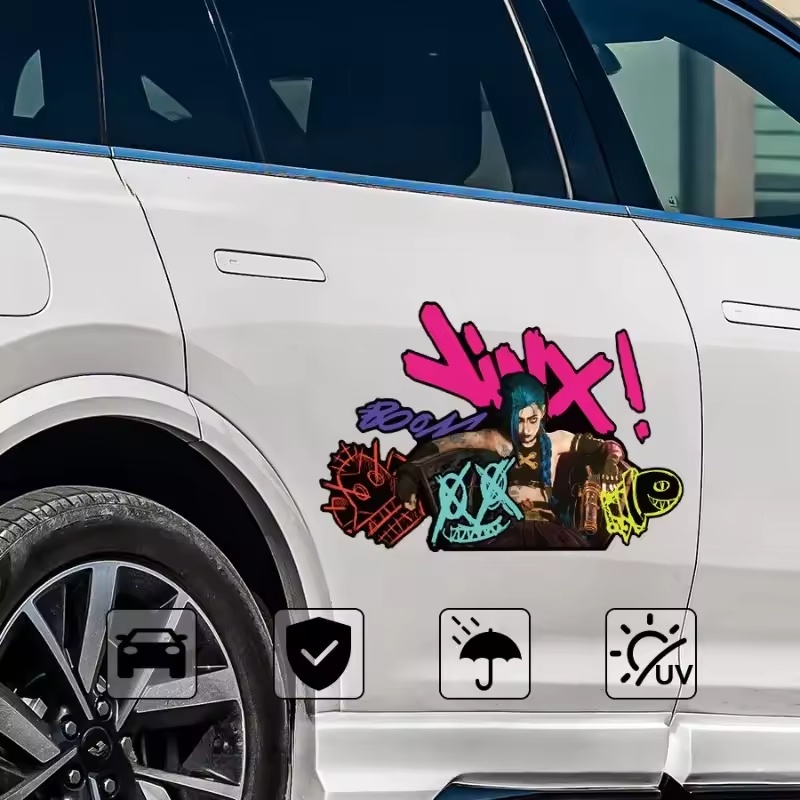 Arcane Jinx 그래피티 반사 자동차 스티커 전기 - Car Accessories Nz 리뷰 및 가격