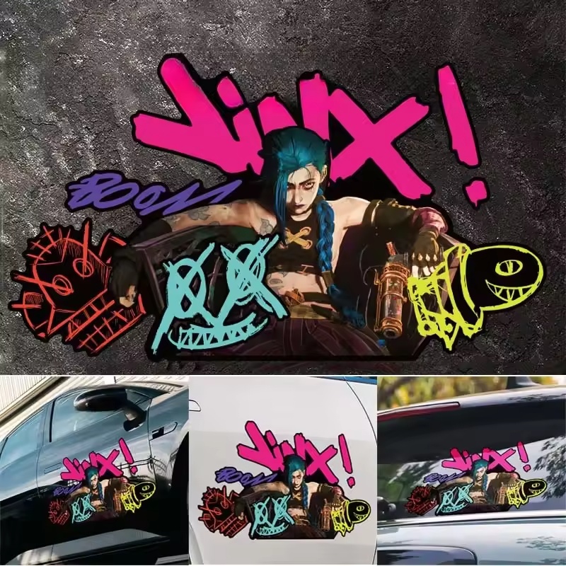 Arcane Jinx 그래피티 반사 자동차 스티커 전기 - Car Accessories Nz 리뷰 및 가격