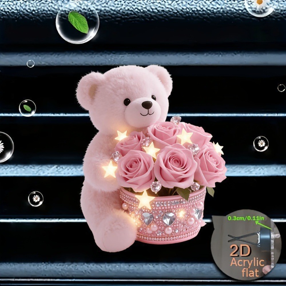 2D 평면 아크릴 자동차 통풍구 귀여운 테디베어 강아지 - Car Accessories Oman 리뷰 및 가격