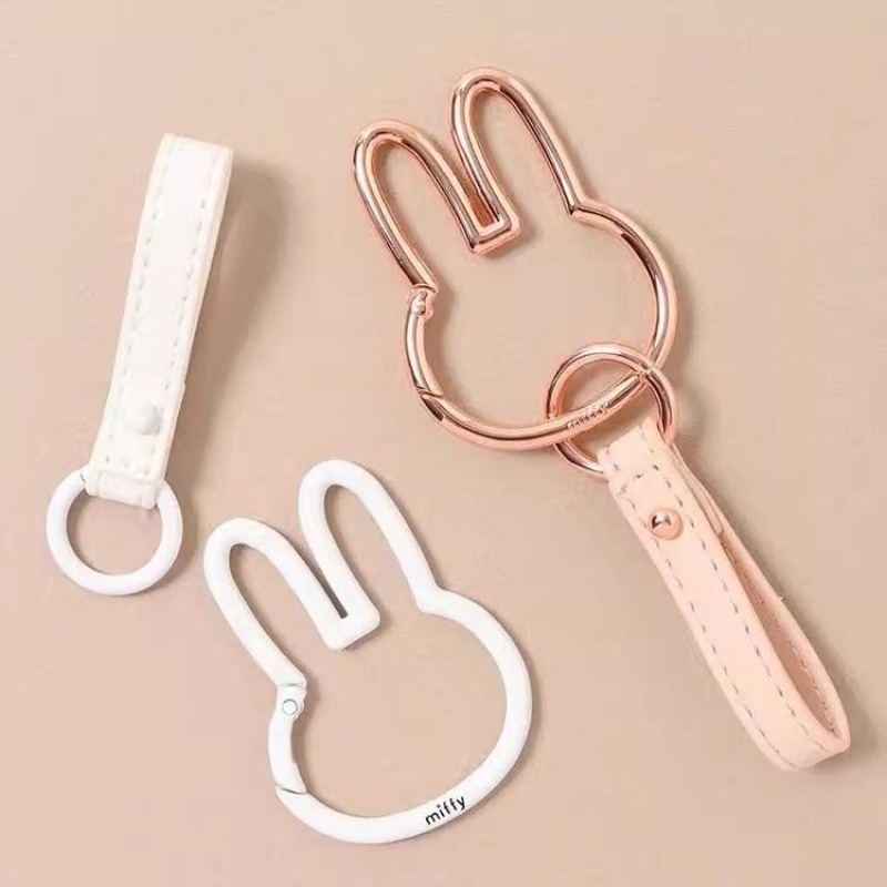 Miffy 키 체인 Kawaii 만화 토끼 머리 열쇠  - Car Accessories Xmas 리뷰 및 가격