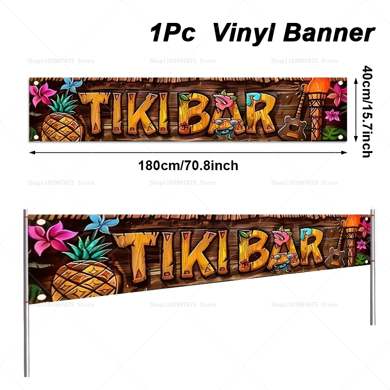 티키 바 배너 열대 하와이 해변 테마 파티 장식 정원  - Car Accessories Banner 리뷰 및 가격