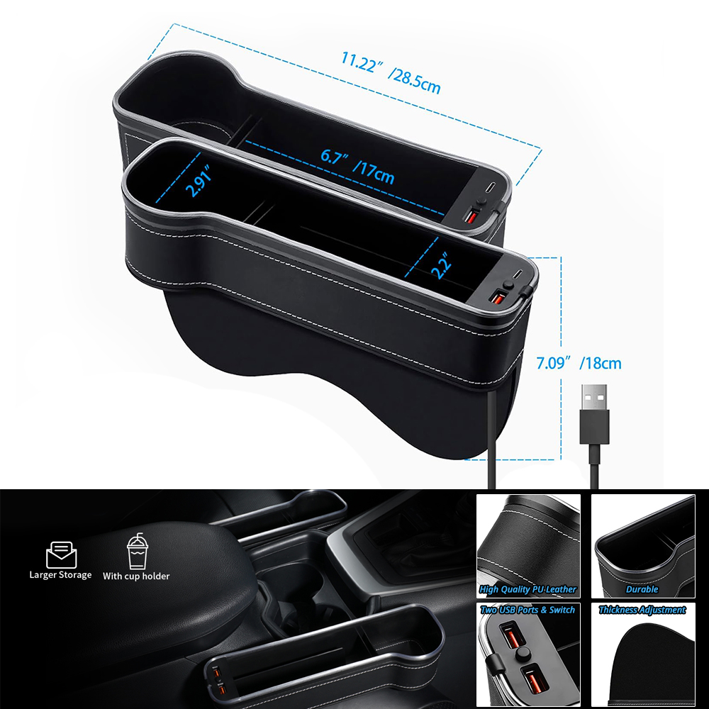 LED 무드등 컵홀더 수납함과 30W 듀얼 USB 충전 - Car Accessories Hanging 리뷰 및 가격