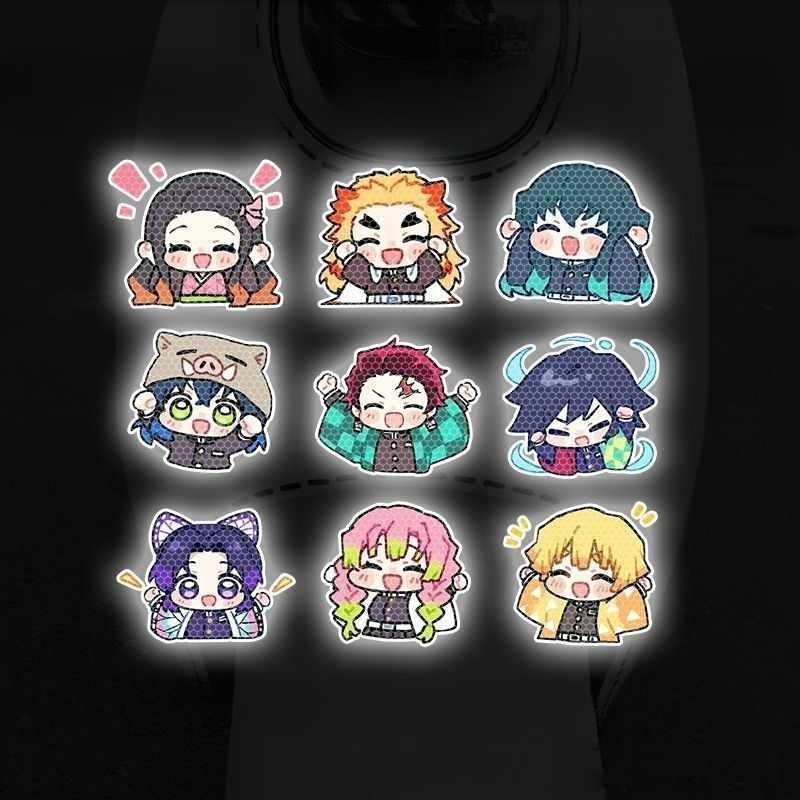 데몬 슬레이어 만화 캐릭터 자동차 반사 스티커, 전기차 - Car Accessories Cute 리뷰 및 가격